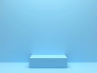 light blue rectangular block platform against a similar background