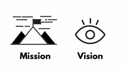 Icon of logo mission and vision 