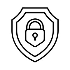 emblem security icon, emblem security line art - simple line art of emblem security, perfect for emblem security logos and icons and themed design 