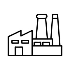 factory icon, factory line art - simple line art of factory, perfect for factory logos and icons and themed design 