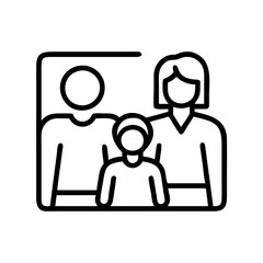 family life icon, family life line art - simple line art of family life, perfect for family life logos and icons and themed design 