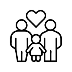 family life icon, family life line art - simple line art of family life, perfect for family life logos and icons and themed design 