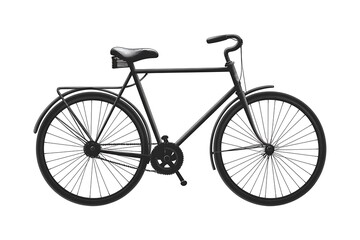Fototapeta premium Vintage Black Bicycle, Classic Design, Isolated on White