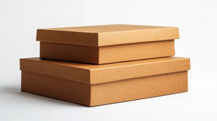 Two Stacked Brown Cardboard Boxes: Eco-Friendly Packaging and Storage
