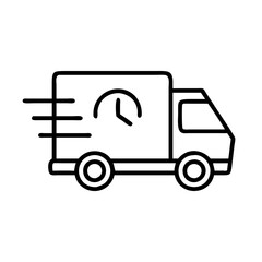 fast delivery truck icon, fast delivery truck line art - simple line art of fast delivery truck, perfect for fast delivery truck logos and icons and themed design 