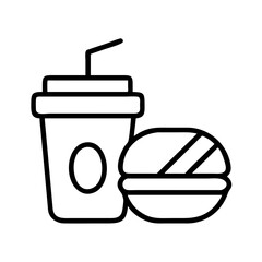 fast food icon, fast food line art - simple line art of fast food, perfect for fast food logos and icons and themed design 