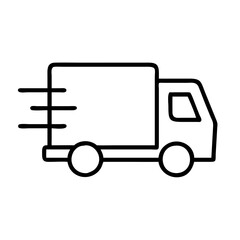 fast shipping delivery truck icon, fast shipping delivery truck line art - simple line art of fast shipping delivery truck, perfect for fast shipping delivery truck logos and icons and themed design 