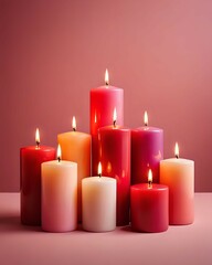 red candles on a dark background