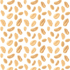 Seamless pattern peanuts. For design projects, food packaging, advertising, or creating educational materials, ideal for use in food-related branding, health-conscious products