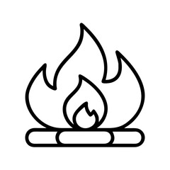 fire icon, fire line art - simple line art of fire, perfect for fire logos and icons and themed design 