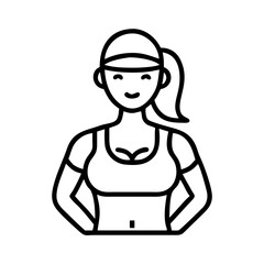 Obraz premium fitness woman icon, fitness woman line art - simple line art of fitness woman, perfect for fitness woman logos and icons and themed design 