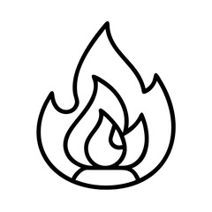 flame icon, flame line art - simple line art of flame, perfect for flame logos and icons and themed design 