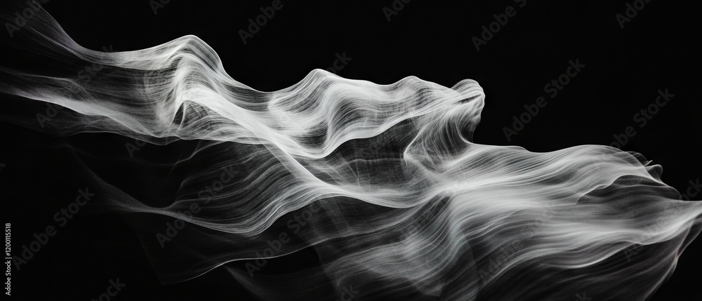 Fototapete swirling smoke patterns create mesmerizing visuals in a dark background setting