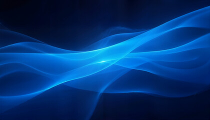 Vector Abstract, science, futuristic, energy technology concept. Digital image of light rays, stripes lines with blue light, speed and motion blur over dark blue background