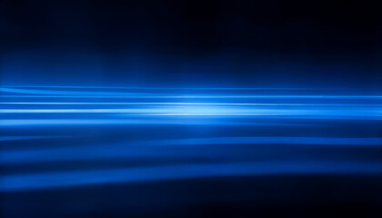 Vector Abstract, science, futuristic, energy technology concept. Digital image of light rays, stripes lines with blue light, speed and motion blur over dark blue background