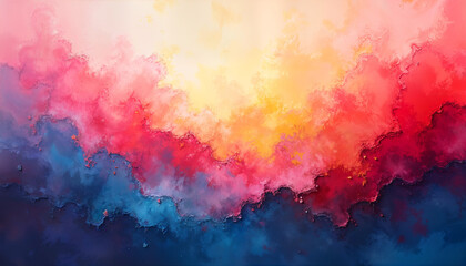 Abstract painting background, watercolor texture with rainbow colors