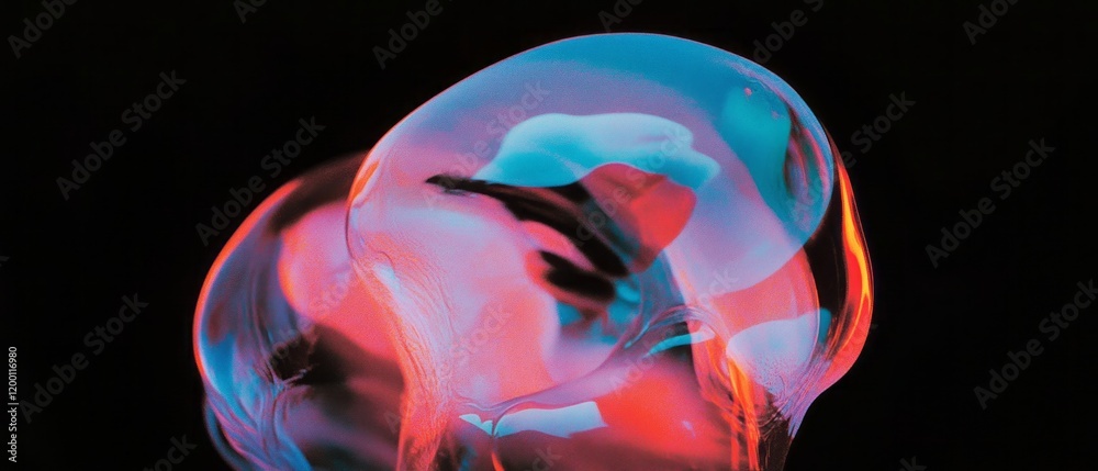Aufkleber captivating soap bubbles displaying vibrant iridescent colors in a dark background