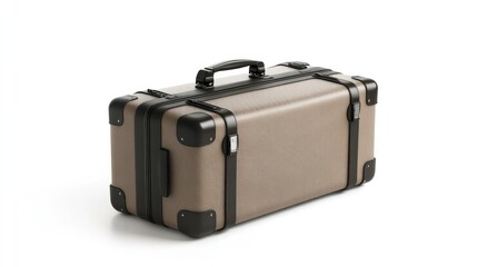 Vintage Style Beige Suitcase: Retro Travel Bag for Luxury Travelers
