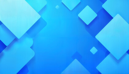 Modern abstract blue background design with gradient layers of textured white transparent material in triangle diamond and squares shapes in random geometric pattern