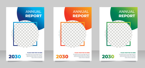 Modern Annual Report Cover Design with Vibrant Color Themes