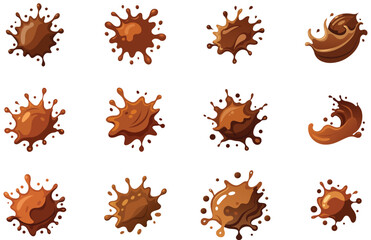 Liquid Chocolate Crown Splash Isolated Vector Art