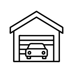 garage icon, garage line art - simple line art of garage, perfect for garage logos and icons and themed design 
