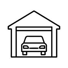 garage icon, garage line art - simple line art of garage, perfect for garage logos and icons and themed design 