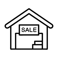 garage sale icon, garage sale line art - simple line art of garage sale, perfect for garage sale logos and icons and themed design 