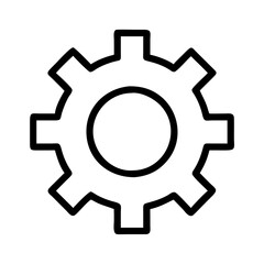 gear icon, gear line art - simple line art of gear, perfect for gear logos and icons and themed design 