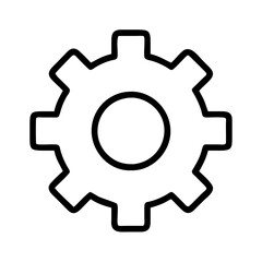 gear icon, gear line art - simple line art of gear, perfect for gear logos and icons and themed design 