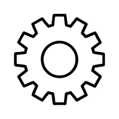 gear settings icon, gear settings line art - simple line art of gear settings, perfect for gear settings logos and icons and themed design 
