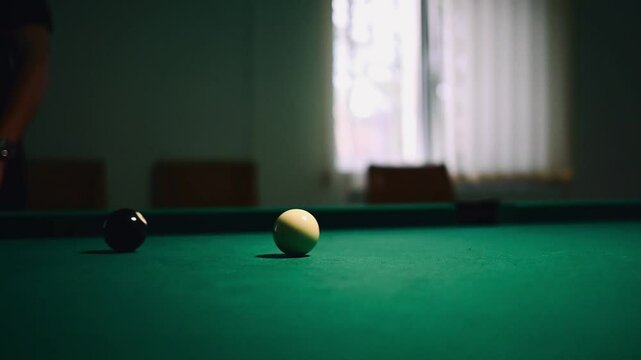 pool balls hitting each other in a game