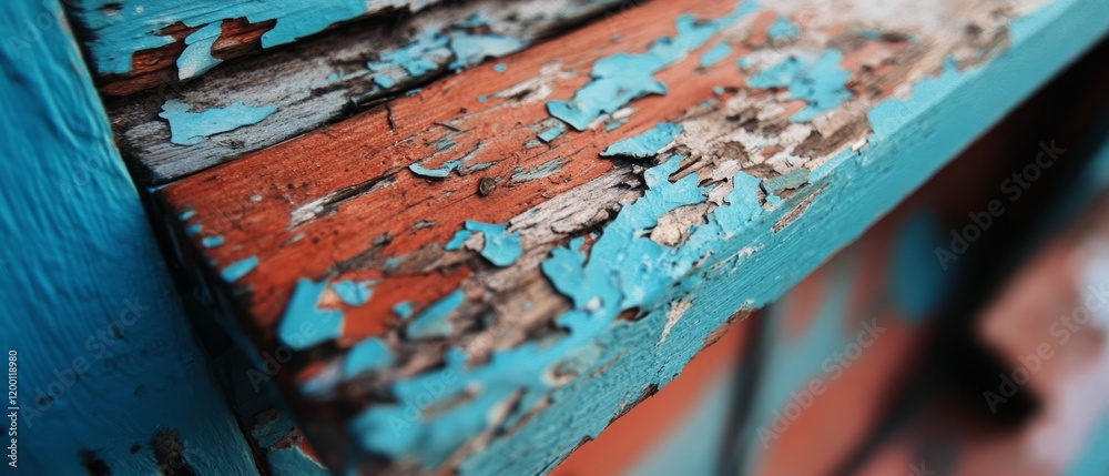 Poster Stained and scratched wood displaying worn texture and rustic charm in an aged environment