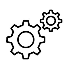 gear wheels icon, gear wheels line art - simple line art of gear wheels, perfect for gear wheels logos and icons and themed design 