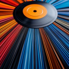 Fototapeta premium Creative and Vibrant Album Cover. Bold Colors and Elegant Music Design. Vibe for the Vinyl Lovers