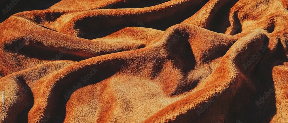 Aufkleber close-up shot of soft suede fabric with subtle textures and warm tones