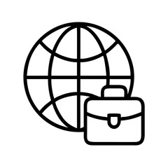 global business icon, global business line art - simple line art of global business, perfect for global business logos and icons and themed design 