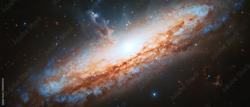 Poster swirling galaxies and cosmic dust create vibrant displays in the vast universe