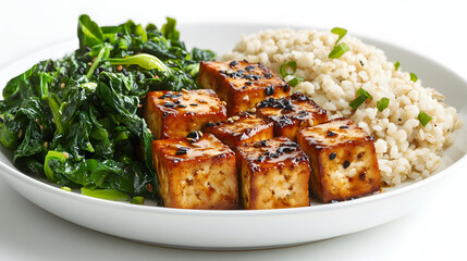 Fototapeta premium healthy food tofu and vegetables