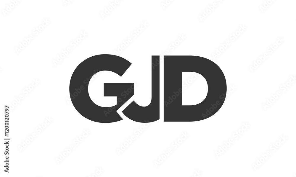 Poster gjd logo design template with strong and modern bold text. initial based vector logotype featuring s