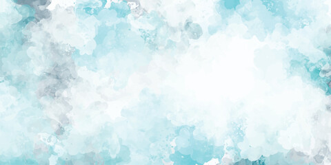 Abstract watercolor blue painted white clouds with pastel sky wallpaper soft light sky image canopy blue wallpaper or background 