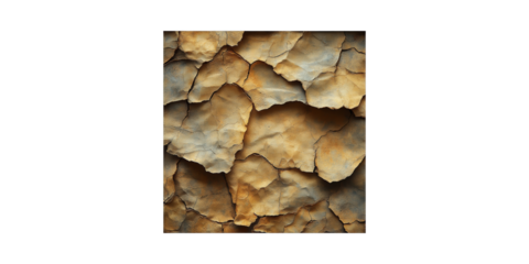 Rough textured peeling paint on wall isolated on transparent background