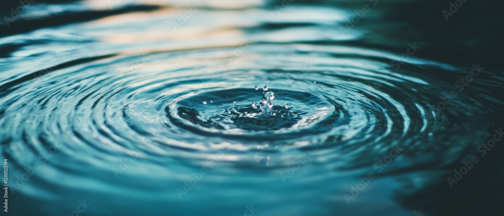 Poster Captivating water vortex creates dynamic swirling patterns on a serene surface