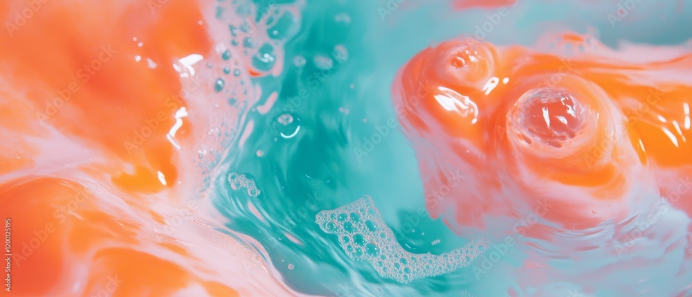 Poster water vortex creates dynamic swirling patterns in vibrant colors