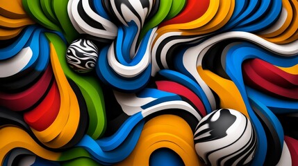 Obraz premium Psychedelic Graffiti Art. optical illusion