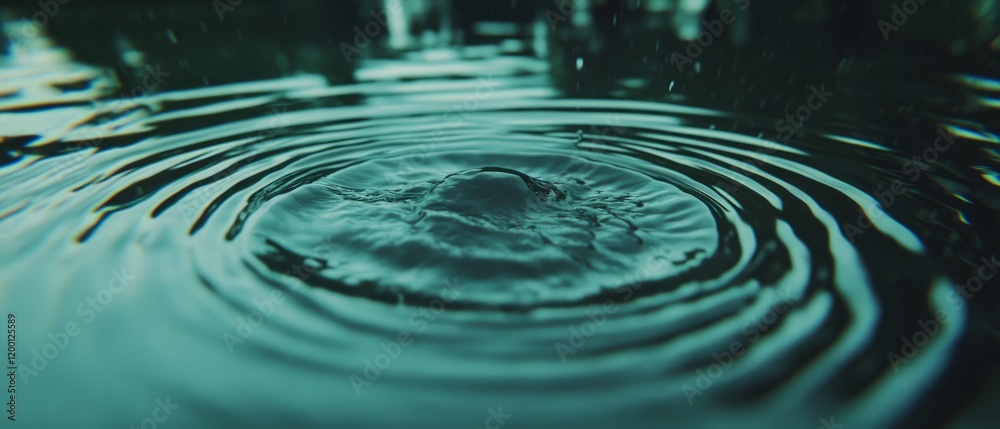 Aufkleber Captured ripples on still water surface creating a serene natural atmosphere in a tranquil setting