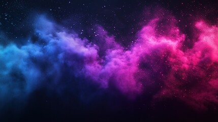 Obraz premium Colorful gradient of cosmic dust in pink and blue with sparkling particles
