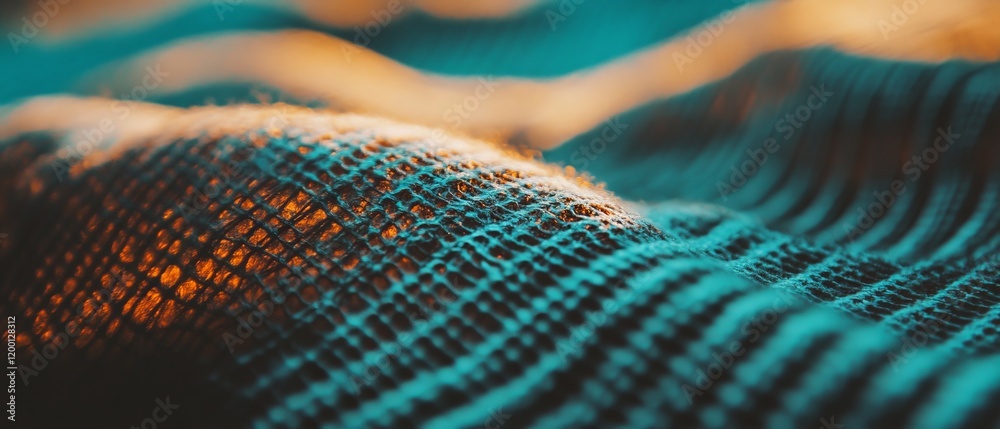 Poster intricate woven fabric showcasing diverse textures and threads in rich colors