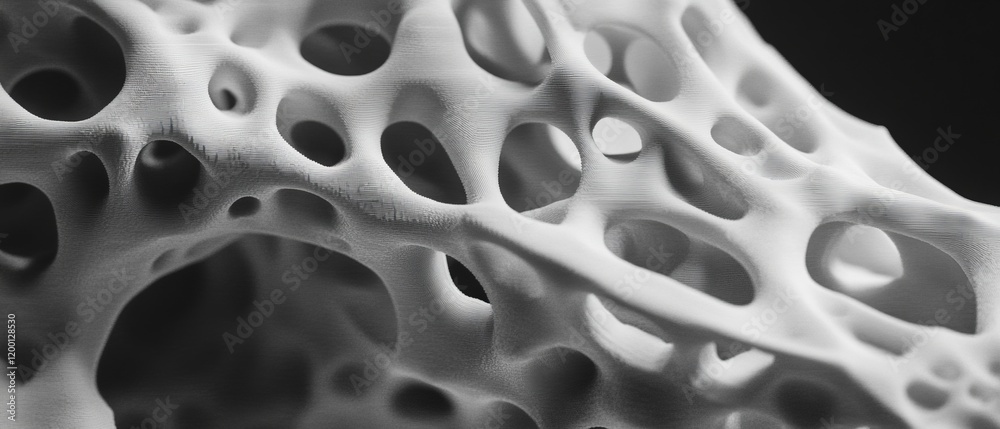 Poster Detailed view of 3D printed texture showcasing layered plastic and intricate patterns