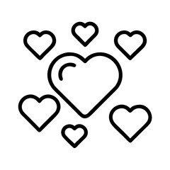 heart icon, heart line art - simple line art of heart, perfect for heart logos and icons and themed design 